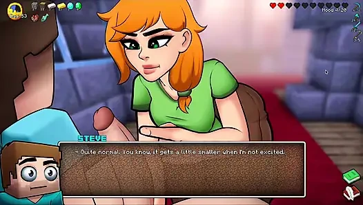 HornyCraft Minecraft Parody - Alex Gives Steve the Best Handjob Ever for Emeralds