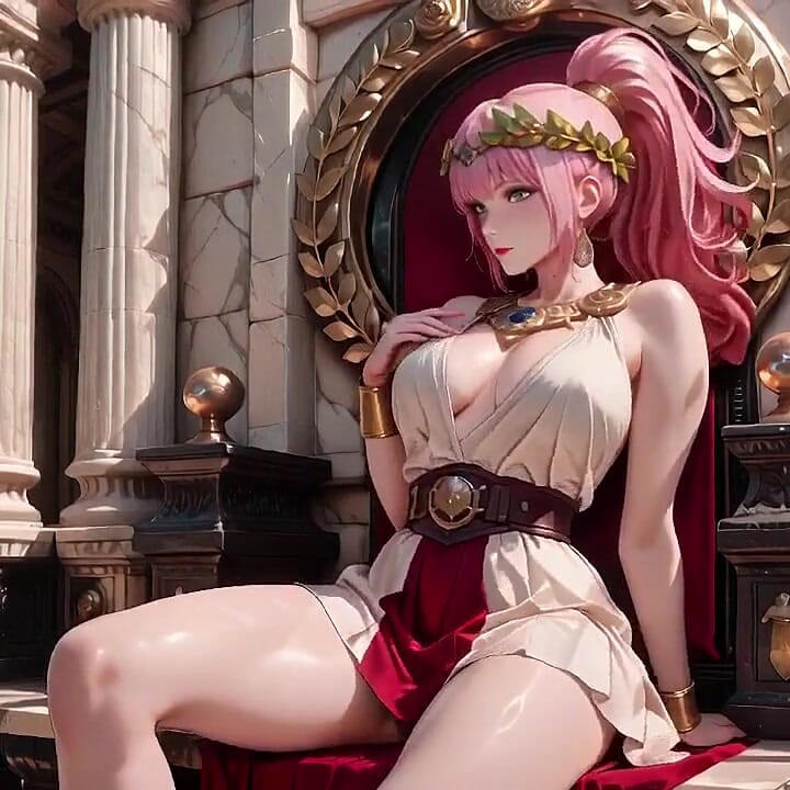 Soaking Lazily in a Grand Stone Bath and Rose Garden, Transitioning From Noble Poses to Intimate Floor Crawling.