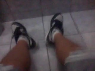 Gozando No Tenis Nike Com, Meias Brancas Do Vizinho