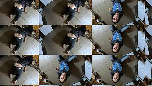 Enge jeans, tanzen, schlampe würgt, gesichtsfick und komm auf meine tangas
