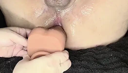 Sarah Tries to Fist My Ass, Finishes Me with a Huge Dildo