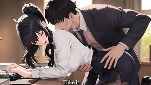 Big tits secretary gets bent over the desk by her boss for fucking private meeting