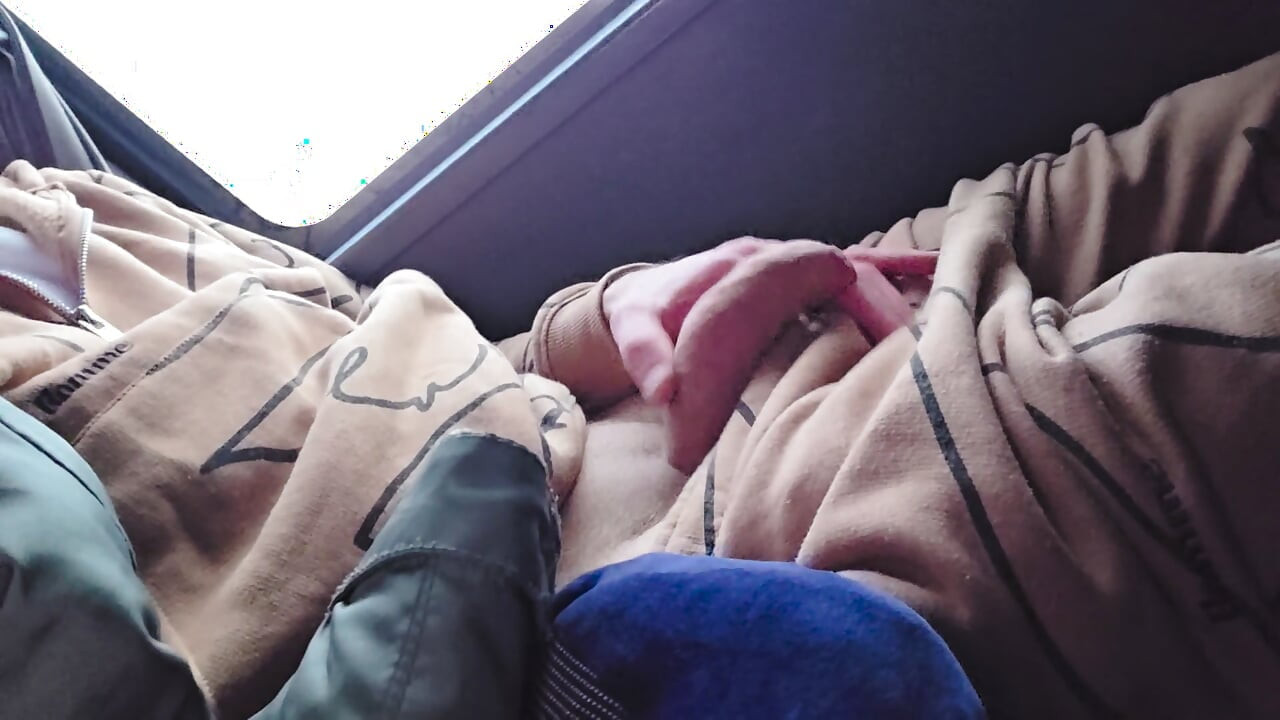 Risky wank on bus