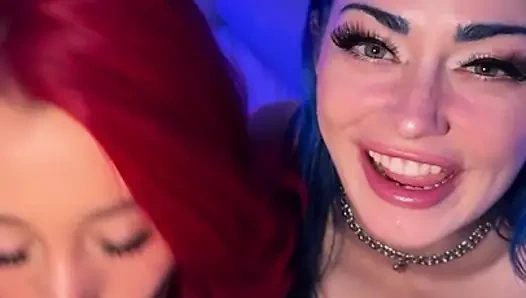 Jewelz blue dan zoey di giacomo bergiliran dengan satu kontol