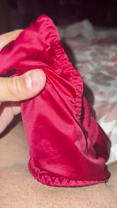 Creamy satin pantie play