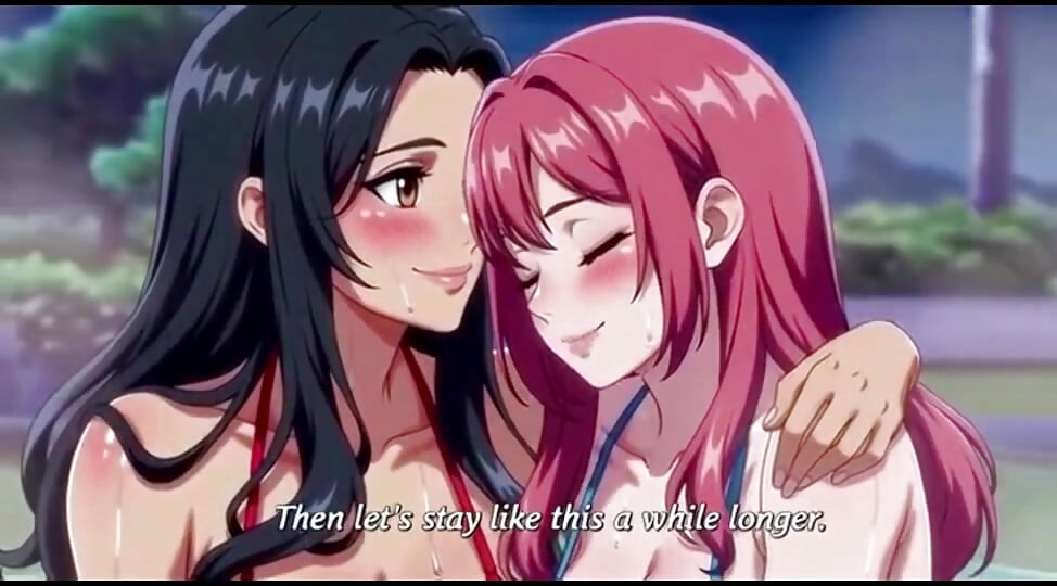 Stepmom and stepsister taking hot bath and pressing togather