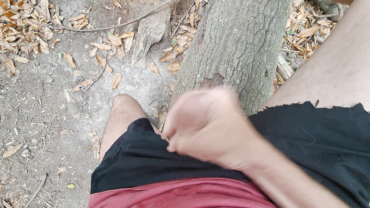 Public exposure of my big cock in a parking lot and the woods