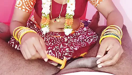 Pembicaraan kotor ibu tiri telugu dengan kain sree cantik india.