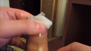 POV - JERKING OFF, UNCUT STEP DAD COCK AND PUTTING ON A CONDOM