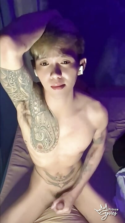 Filipino Inked Horny Twink Teasing and Masturbating Until He Cums