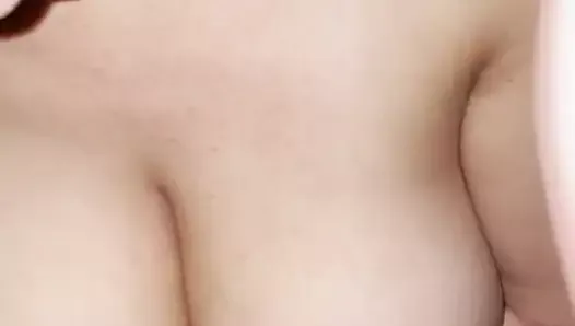 Cumshot on Huge Tits with cum tasting!