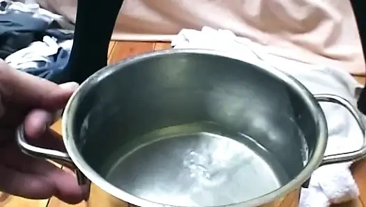 Blonde Spreads Fresh Cum Over Her Body