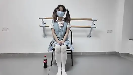 Hs021-an Asian Girl in School Uniform Was Disciplined