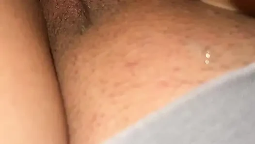 MILF gives a sloppy blowjob while her pussy gets played with