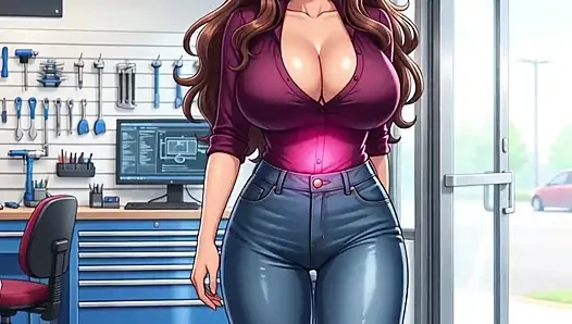 Married Woman Has Hot Secret Sex with Stepbrother After Laptop Delivery While Husband Waits Outside (ai Generated)