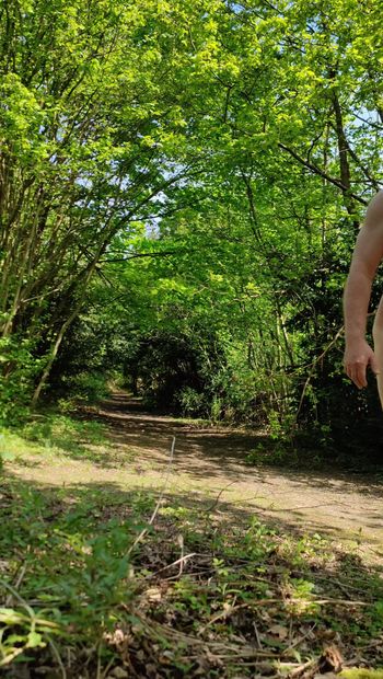 Maidstonenakedman walking naked in Bluebell Hill woods part 2