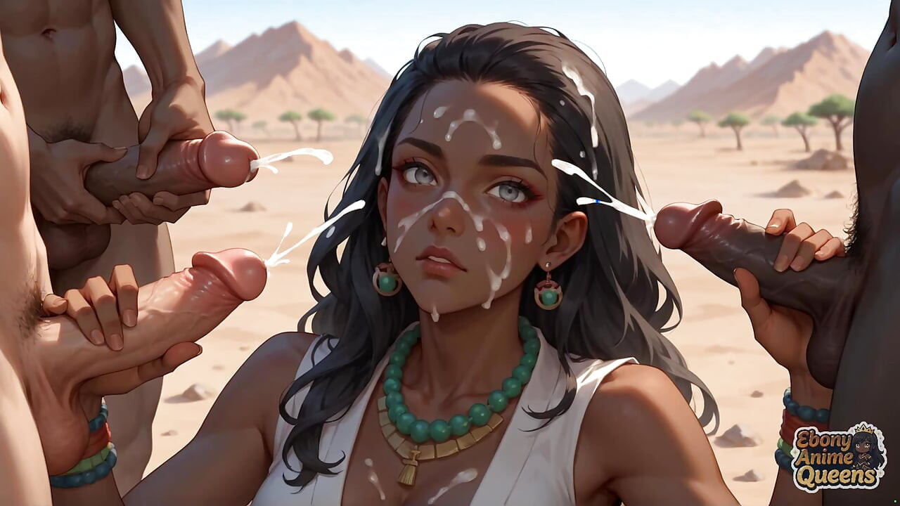 Experimenta un poderoso golpe oral del desierto con reinas negras desnudas en xxx oscuro excepcional.