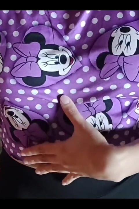 Cute Girl in Pajamas Touches Her Ass and Cums on Her Stepdad's Bed