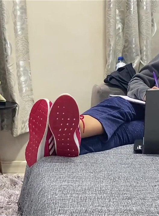 Kiffa Ignores Foot Slave While He Licks Her Sneakers Clean