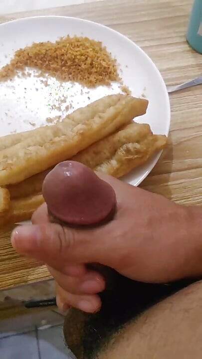 Eating mayonnaise flavored bread with a big dick