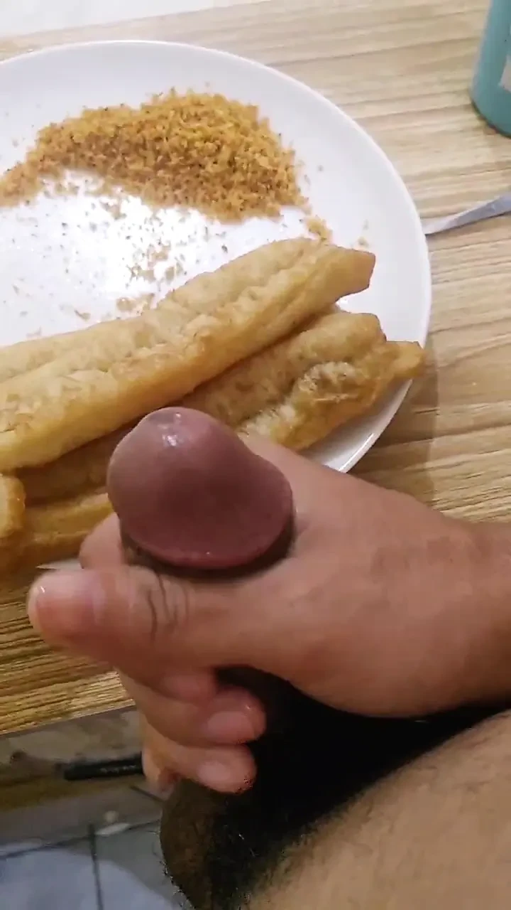 Eating mayonnaise flavored bread with a big dick