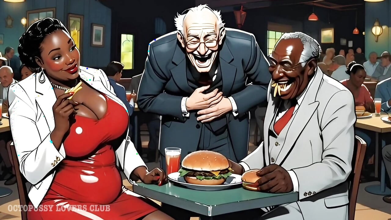 Elite Cuckold Club: Mistress Ebony BBW Fulfilling the Dreams of Old Rich Cuckolds. Cartoon Visual Novel