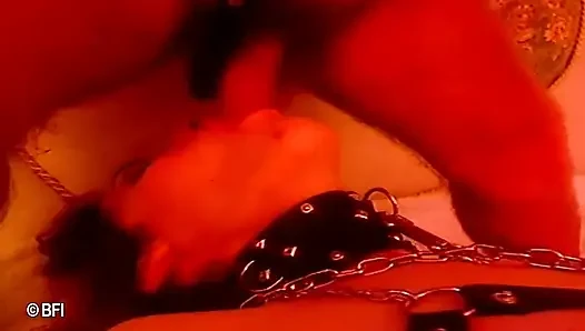 Tied up chick gets tormented by two guys