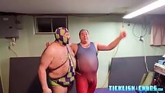 Old man Stocky wrestles and tickles chubby bear Matt