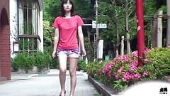 Japanese extremely hairy and petite amateur making weirdest moans