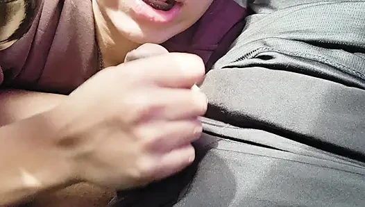 The Uber driver cums on my feet and in my mouth