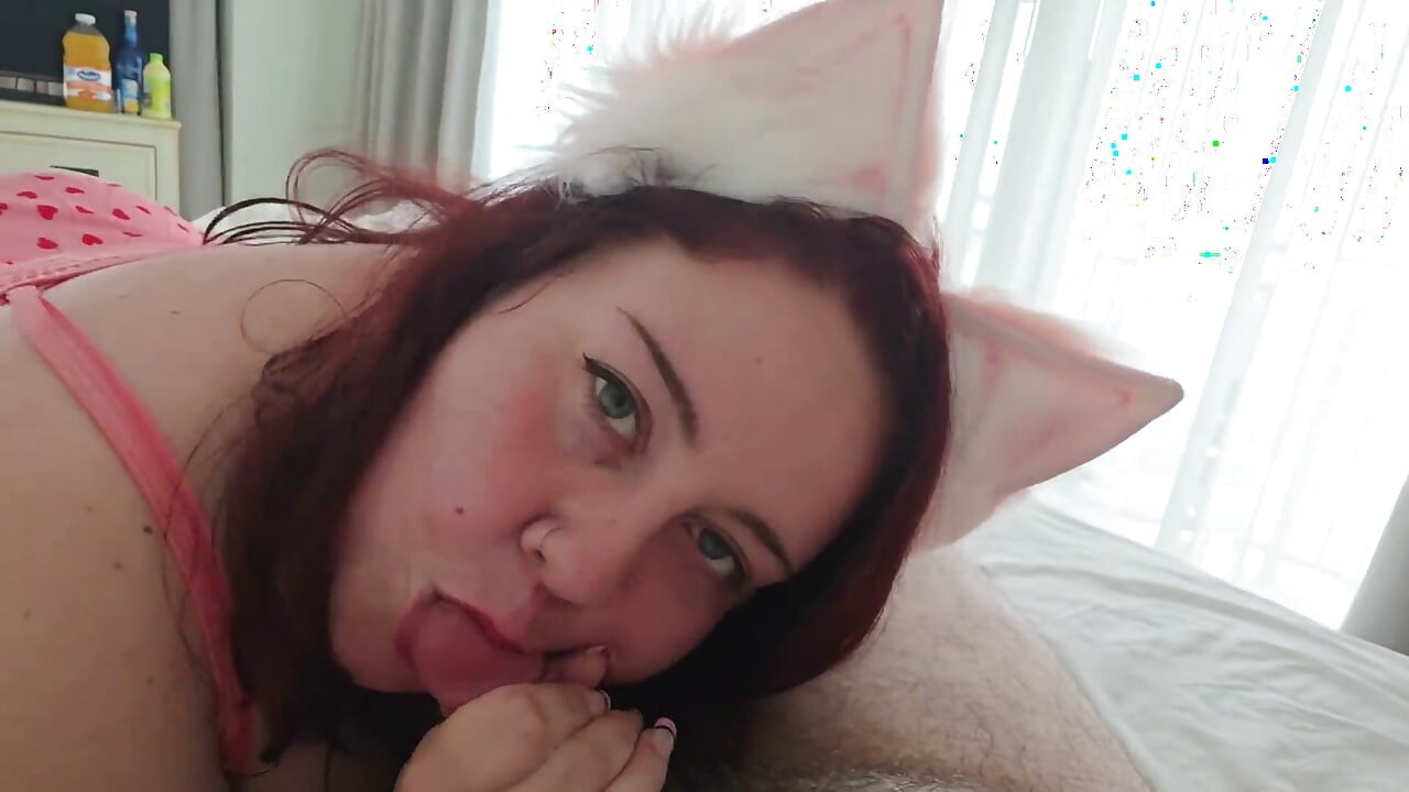 Sucking Daddy's cock before we go play on the Beach!