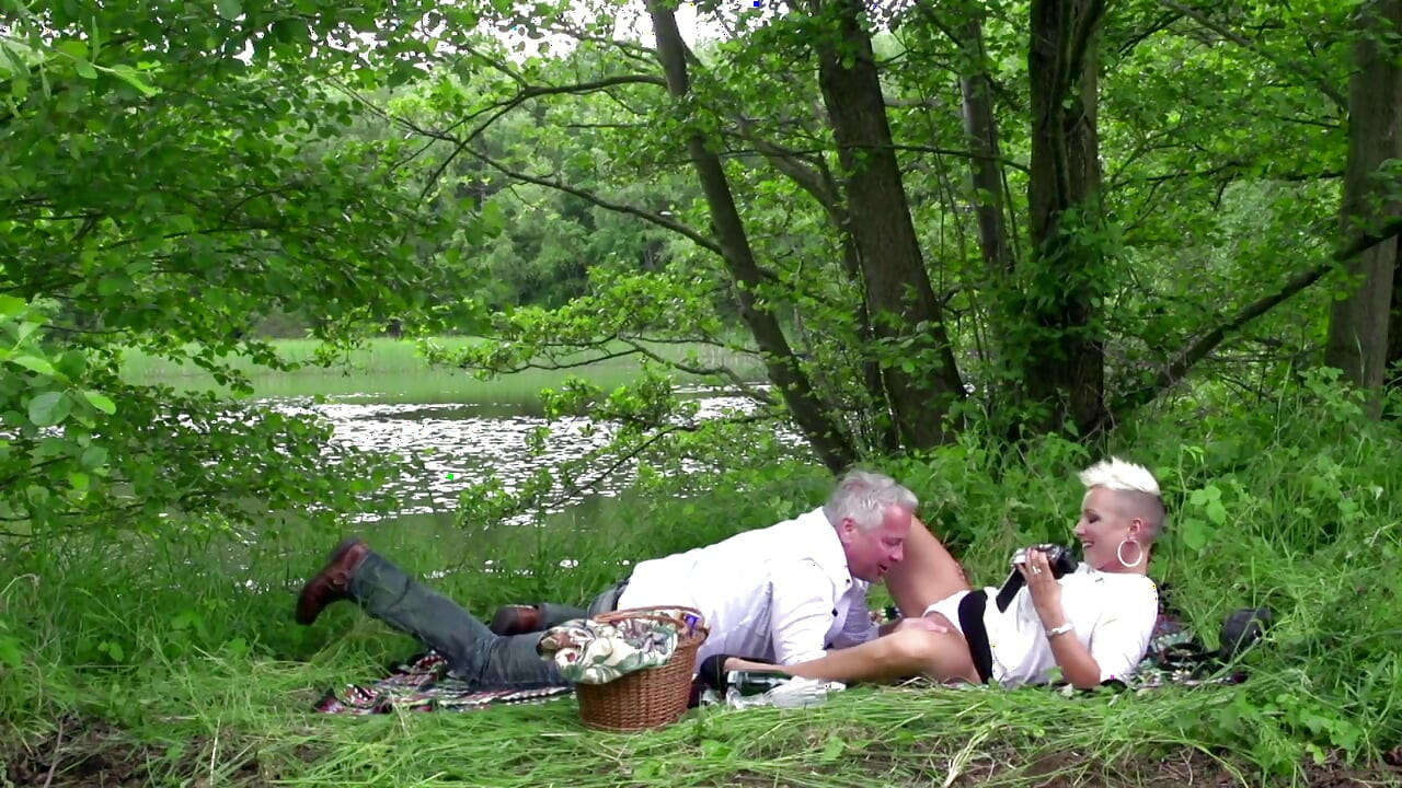 Horny pierced mature gets pussy fucked outdoor