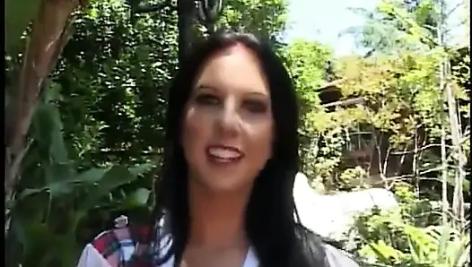 Anal, olgun, oral seks, esmer, yüze boşalma, doğal memeler, açık havada, küçük memeler