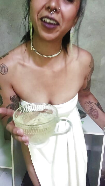 My Special Warm Cocktail in White Dress