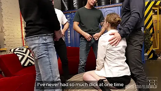 Sex Office, Part 6. Four Big Dicks for Employee of the Month