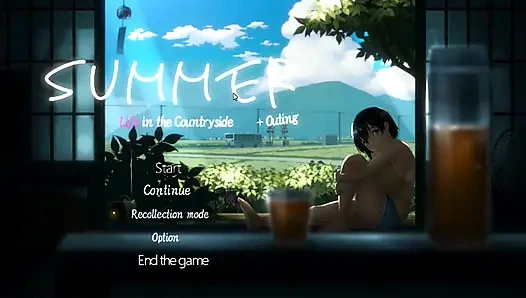 Hentai oyunu - tutku dolu bir yaz sahnesinde büyük memeli kırsal güzellik