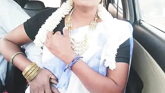 Indian Bhabi Car Sex. Beautiful Saree Housewife Try to Fucking with Stepson Car Drive.telugu Dirty Talks.