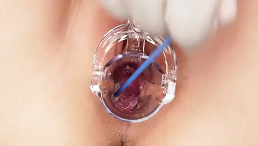 Rahim ağzına ve rahim ağzına, bak içim nasıl! Aşırı yakın çekim