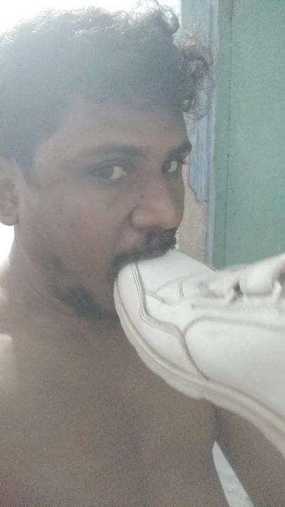 Licking my friend shoes