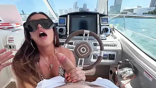 Wild Yacht Threesome with Kelsi Monroe and Kira Perez on the Open Waters
