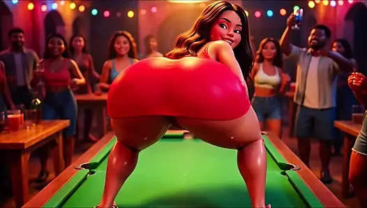 Горячая стройная фавелада с большой задницей дико танцует на Pagode раздевается на столе, затем приседает, чтобы пописать в темном переулке