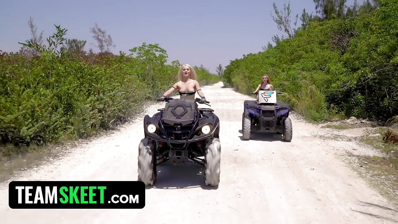 Team Skeet Labs - Sletterige blonde babes ontmoeten een vreemde en neuken hem in de wildernis - volledige HD-video