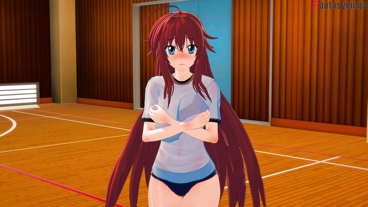 Rias Gremory beni baştan çıkarıyor ve beni spor salonunda sikişmeye davet ediyor - dxd ntr madness series