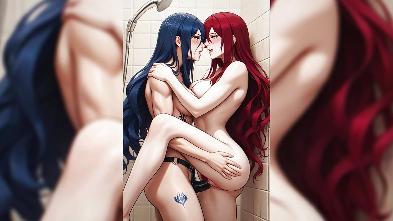 장난꾸러기 소녀가 빠르게 성기에 앉아 사정하는 장난꾸러기 - AI