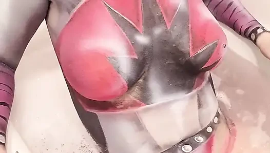 Roxy Wolf Raceway Bath Body Paint Removal & Clit Play