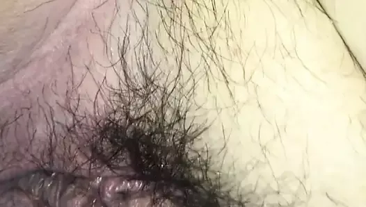 BBW Hairy Pussy with big meaty labia and swollen clit