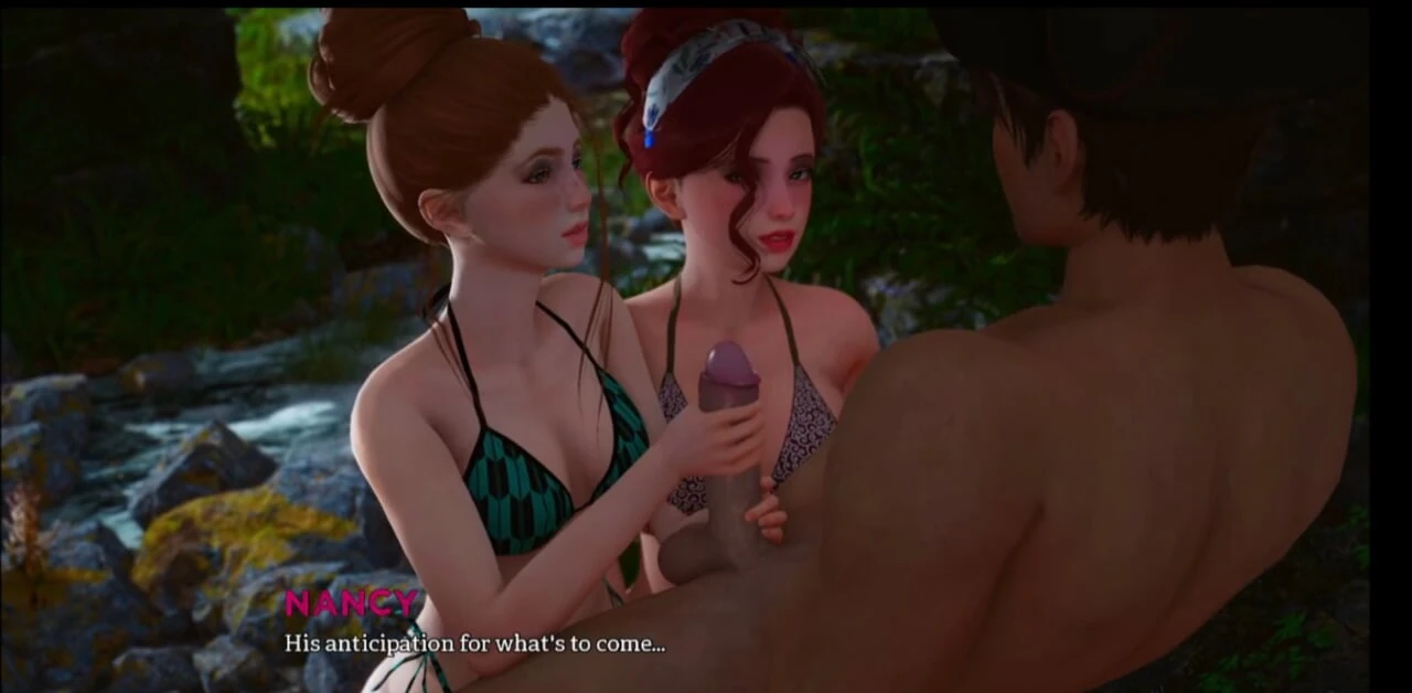 Lucky  boy having threesome with stepmother and stepdaughter