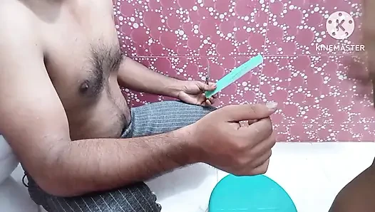 Hair straightening and hair cutting and romantic sex with the wife