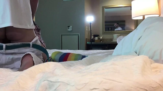 Frat College Guy Fucks Hot Tgirl in Chastity