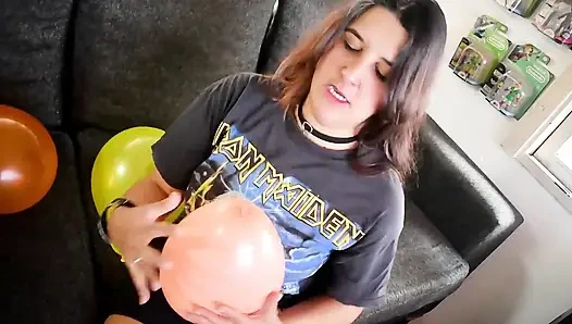 Metal Girl Pop All Balloons Before Party - Bunny Looner